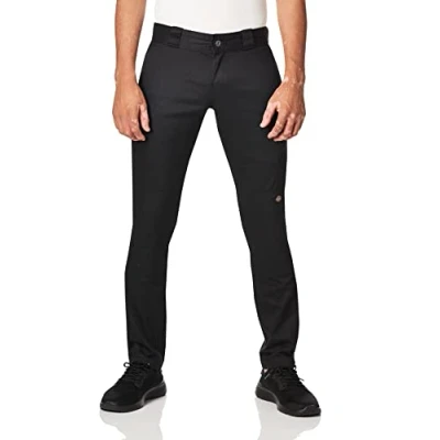 Afbeelding van Dickies Skinny rechte werkbroek met dubbele knie voor heren, Zwart V1, 31W / 30L