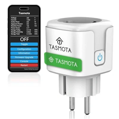Afbeelding van TASMOTA ESP8285 Stopcontact met stroommeter, Greensun Smart WLAN voor het meten van stroomverbruik, Google Home Assistant, Apple Home, MQTT, Domoticz, ioBroker, Alexa, 16 A, 2,4 GHz
