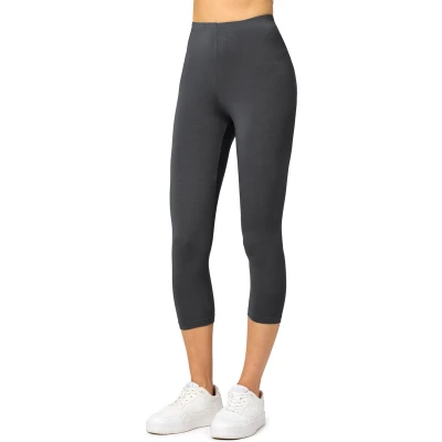 Afbeelding van Merry Style MS MS10 144 LE Dames Capri Leggings Sport Vrijetijdsbroek 3/4 Lengte Viscose Sporbroek Yogabroek Grafiet 3XL