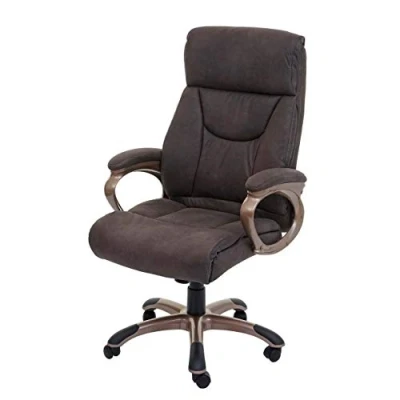 Afbeelding van Mendler bureaustoel, Dallas, draaistoel, directiestoel, suède look, donkergrijs
