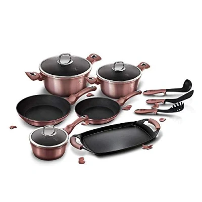 Afbeelding van Luxe 14 delige pannenset Metallic Roze ActievandeDag Beste deals Dagdeal Dagaanbieding