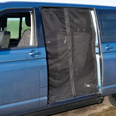 Afbeelding van MLordoarf Magnetisch vliegengaas voor bestelwagens, 1,8 x 1,5 m, zwart muggennet, zonwering T5, T6, T4, caravan, camper, zijdeur
