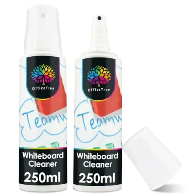 Afbeelding van OfficeTree 2 x whiteboard cleaner spray 250 ml voor het reinigen van magneetbord flipchart
