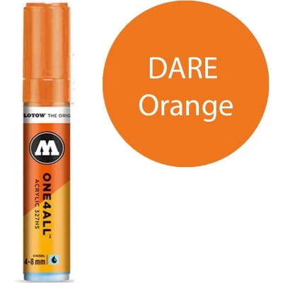 Afbeelding van Molotow 327HS DARE Orange Oranje acryl marker Chisel tip 4 8mm Kleur