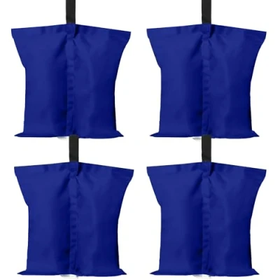 Afbeelding van ABCCANOPY 4 stuks tuinhuisje gewichtzakken industriële kwaliteit zware dubbel gestikte zandzakken, beengewichten voor pop up tuinhuisje, terrasparaplu, tuinmeubilair (blauw)