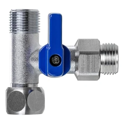 Afbeelding van Afsluitkraan, afsluitventieladapter, T stuk, verschillende maten voor het aansluiten van waterfilter, omgekeerde osmose, zijde by side koelkasten, koffiezetapparaat, afmetingen: (3/8 AG x 3/8 IG