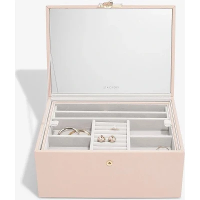 Afbeelding van STACKERS BLUSH Luxe juwelendoos juwelenkistje sieradendoos spiegel