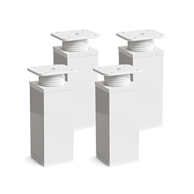 Afbeelding van sossai® design meubelpoten MFV1 set van 4 in hoogte verstelbaar Vierkant profiel: 40 x mm Kleur: wit Hoogte: 60 (+ 20 mm) Inclusief hoogwaardige houtschroeven
