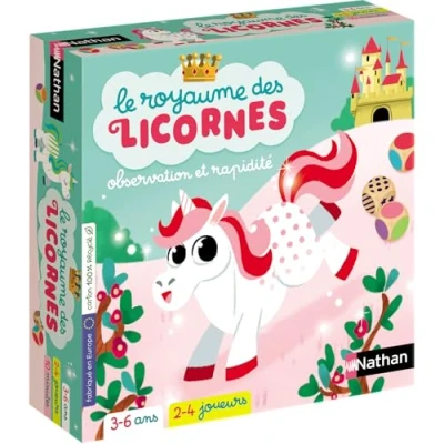 Afbeelding van NATHAN Le Royaume des Licornes Jeux De société Famille et Enfants Couleurs Formes 3 à 6 Ans 2 4 Joueurs
