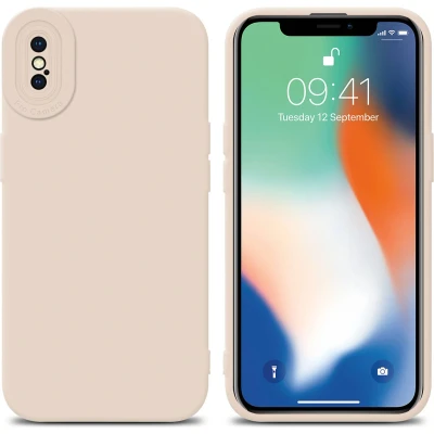 Afbeelding van Cadorabo Hoesje geschikt voor Apple iPhone XS MAX in FLUID CREAM Beschermhoes TPU silicone Cover Case