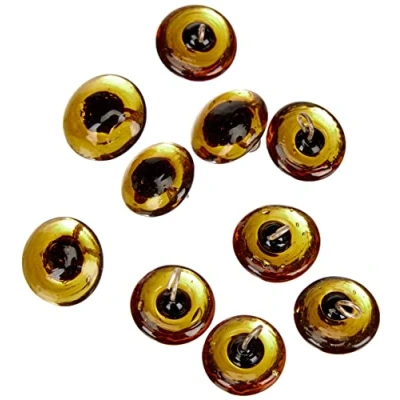 Afbeelding van Rayher Glazen dierenogen om op te naaien, bruin, 12 mm ø, Btl. 10 stuks, glas, teddyogen, poppenogen, 8904305