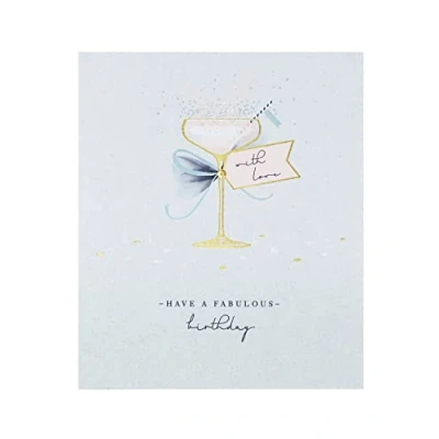 Afbeelding van UK Greetings Verjaardagskaart voor haar/vriend elegant cocktailontwerp, multi, 137 mm x 159