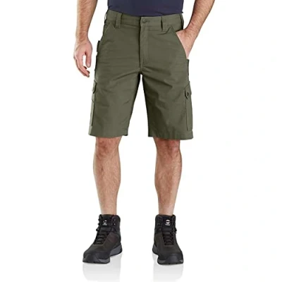 Afbeelding van Carhartt Rugged Flex Relaxed Fit Ripstop Cargo Work Utility Shorts voor heren, basil, 34W