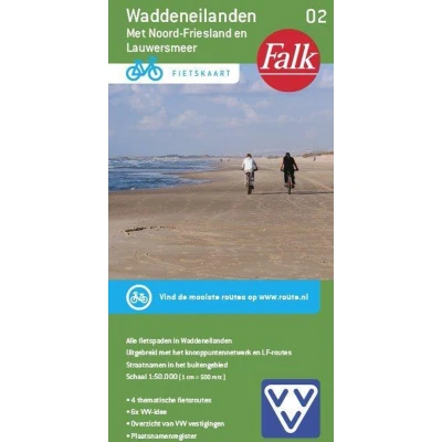 Afbeelding van Falk Fietskaart 02 Waddeneilanden Met Noord Friesland En Lauwersmeer Kleurloos Reisboeken &amp; Kaarten