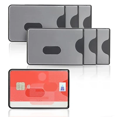 Afbeelding van WallTrust RFID NFC Blocker Beschermende Cover Card beschermhoes voor creditcards, set van 12, Matt Transparante Front
