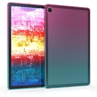 Afbeelding van kwmobile hoesje compatibel met Samsung Galaxy Tab S6 Lite (2024/2022/2020) Hoes voor tablet in roze/blauw/transparant Tweekleurig