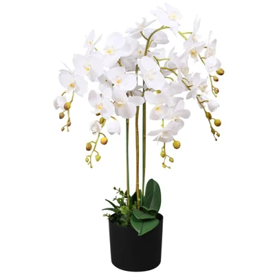 Afbeelding van VIDAXL Kunstplant met pot orchidee 75 cm wit