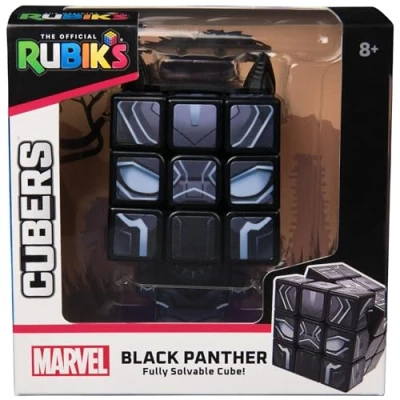 Afbeelding van Rubik&#039;s Puzzel Brain Teaser Game Rubiks Cubers Black Panther