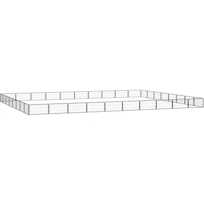 Afbeelding van vidaXL Hondenkennel 36 panelen 100x50 cm gepoedercoat staal zwart