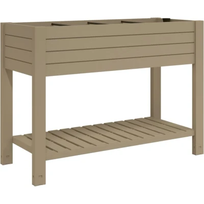 Afbeelding van Plantenbak verhoogd 110x45x79 cm polypropeen lichtbruin
