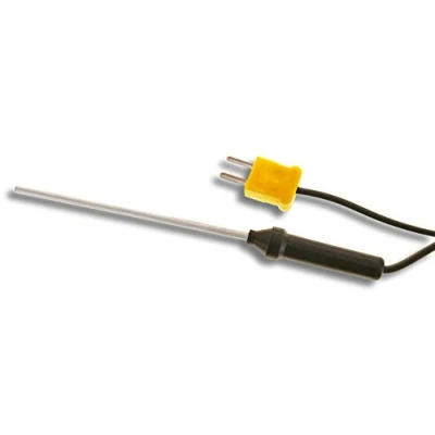 Afbeelding van PeakTech Type K staaftemperatuursensor 50 C tot 300 C/lange temperatuursensor in 75 mm staafconstructie met kabellengte, 1 stuk, TF 55, beige