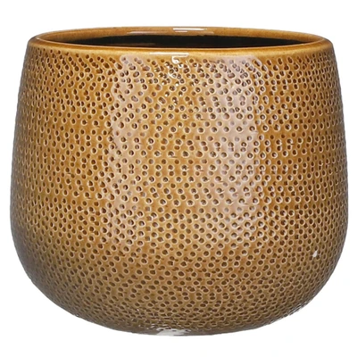 Afbeelding van Gabriel pot round ochre h16xd18cm Mica Decorations