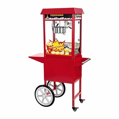 Afbeelding van Royal Catering Popcorn Machine met kar Rood