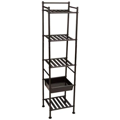 Afbeelding van Amazon Basics Rek met 5 vakken, mand, zwart, 30 x 33 140 cm