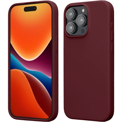 Afbeelding van kwmobile Case voor iPhone 15 Pro Max Slank TPU Hoesje met Zachte Afwerking In bordeaux violet