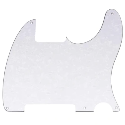 Afbeelding van Musiclily 5 Schroefgaten Gitaar Tele Slagplaat Blank voor Fender USA/Mexican Telecaster Esquire, 4 laags White Pearl
