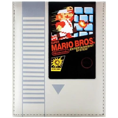 Afbeelding van Mario Retro NES Console Spelcartridge Portemonnee/Beurs Bi Fold ID &amp; Kaarthouder, Grijs