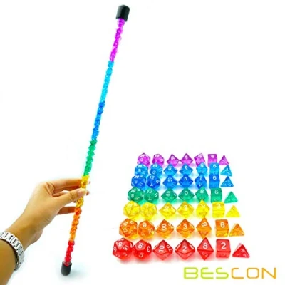Afbeelding van Bescon 49pcs Rainbow Gem Mini Polyhedral Dice Set in Long Tube, Dungeons and Dragons RPG 7X7pcs,