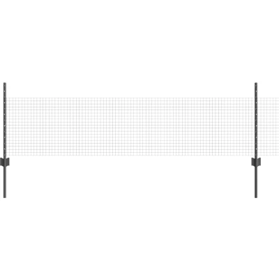 Afbeelding van vidaXL Kip Gaas Hek Set van 2 Grijs Staal, PVC 25 x 0.5 m