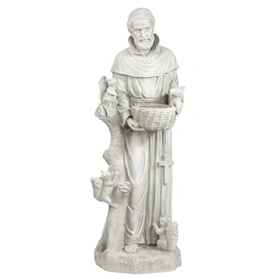 Afbeelding van Design Toscano KY1299 Nature&#039;s Nurturer Saint Franciscus tuinbeeld vogelvoeder, groot 94 cm, polyresin, antieke steen, gebroken wit