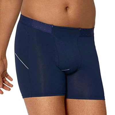 Afbeelding van Sloggi Men MADE Short Boxing Champ heren boxershort korte pijp (2 pack) zwart en blauw Maat: S