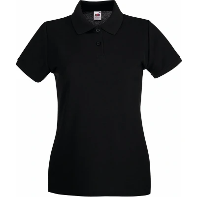 Afbeelding van Fruit Of The Loom Vrouwen Dames Fit Premium Poloshirt Met Korte Mouwen (Zwart)