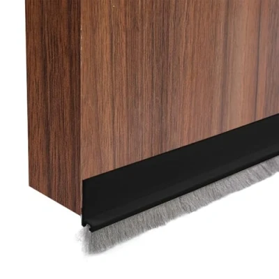 Afbeelding van GGTTNRT Deurborstelstrip, tochtstopper voor deuren, tochtstrip zelfklevende snijbaar, deurafdichting van 100 cm lengte (zwart 25 mm)