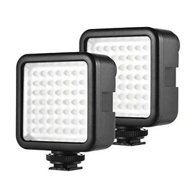 Afbeelding van Andoer led videolamp cameralicht, mini interlockcamera met 49 leds, paneelverlichting, dimbare camcorder videoverlichting schoenbevestigingsadapter voor Canon Nikon Sony A7 DSLR (49 * 2 stuks)