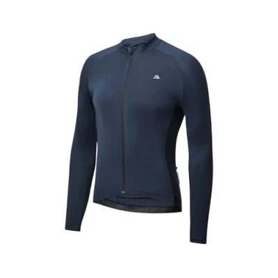 Afbeelding van DANISH ENDURANCE Fietstrui voor Heren Wielershirt Lange Mouwen Quick Dry Achterzakken Marine Blauw XL