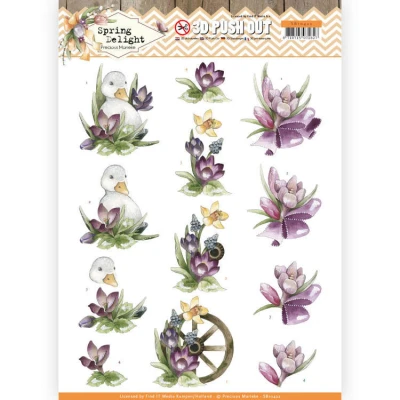 Afbeelding van Purple Crocus Spring Delight 3D Push Out Sheet by Precious Marieke