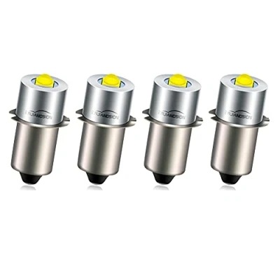 Afbeelding van Ruiandsion P13.5S LED Zaklamp Gloeilamp 6 24V Lamp 6V 9V 12V 18V 19.2V Upgrade voor Ryobi Milwaukee DEWALT Lantaarn Werk Licht Maglit lampen, Niet Polariteit (Pack van 4)