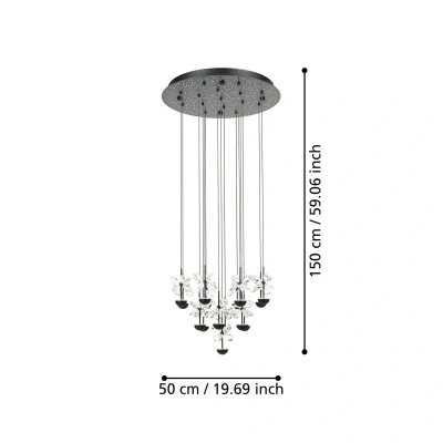 Afbeelding van Stars of Light Zwarte hanglamp Pianopoli 2 Ø 50cm 390277