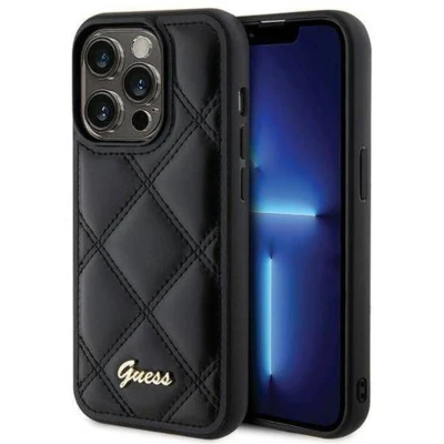 Afbeelding van Guess GUHCP16SPSQSQSK iPhone 16 6.1&quot; zwart/zwarte hardcase Quiled Metal Logo
