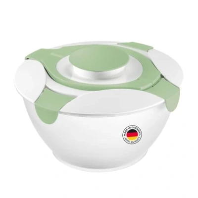 Afbeelding van Westmark Slakom met handvatten en dressingbakje; inhoud: 6,5 l, kunststof, Praktika, doorzichtig/wit/groen, 2422227M