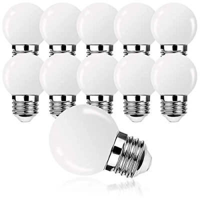 Afbeelding van ProCrus E27 LED Lamp G45 1W Gloeilamp,Warm Wit 2700K,Mini Globe Gloeilamp G45,80LM,Vervangt 10W Gloeilampen,Niet Dimbaar, Set van 10