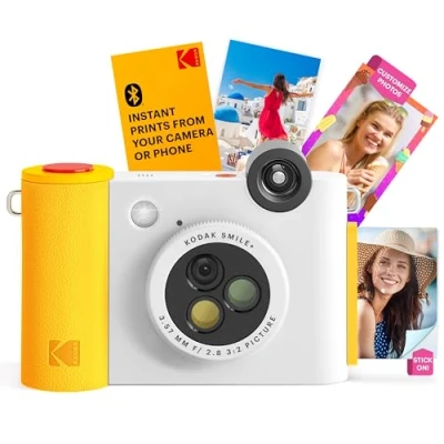 Afbeelding van Kodak Smile+ Camera Wit Instant met effectveranderende lens, 2 x 3 inch ZINK fotoprints zelfklevende achterkant, compatibel iOS en Android apparaten