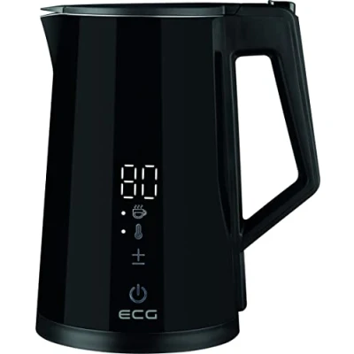 Afbeelding van ECG RK 1893 Digitouch Black Dubbelwandige waterkoker met temperatuurregeling 1,7 l 2200 W Zwart