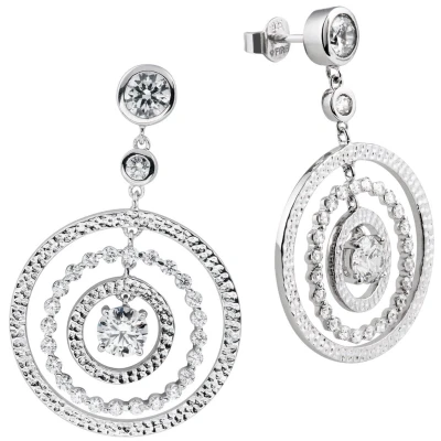 Afbeelding van Diamonfire Zilveren oorhangers Rond Cirkels Zirkonia 25 mm