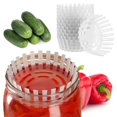 Afbeelding van KADAX Fermentatiegewicht voor weckpotten kunststof fermentatiedeksel voedselverzwaring met net zuurkool kimchi en komkommers gisthulp (fi 82 mm/12 stuks)