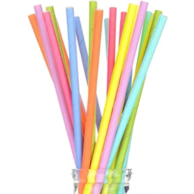 Afbeelding van Virsus 250 rietjes van papier, 20/7, biologisch afbreekbaar, composteerbaar, verschillende kleuren, rietje voor cocktails, koude en warme dranken, milieuvriendelijk